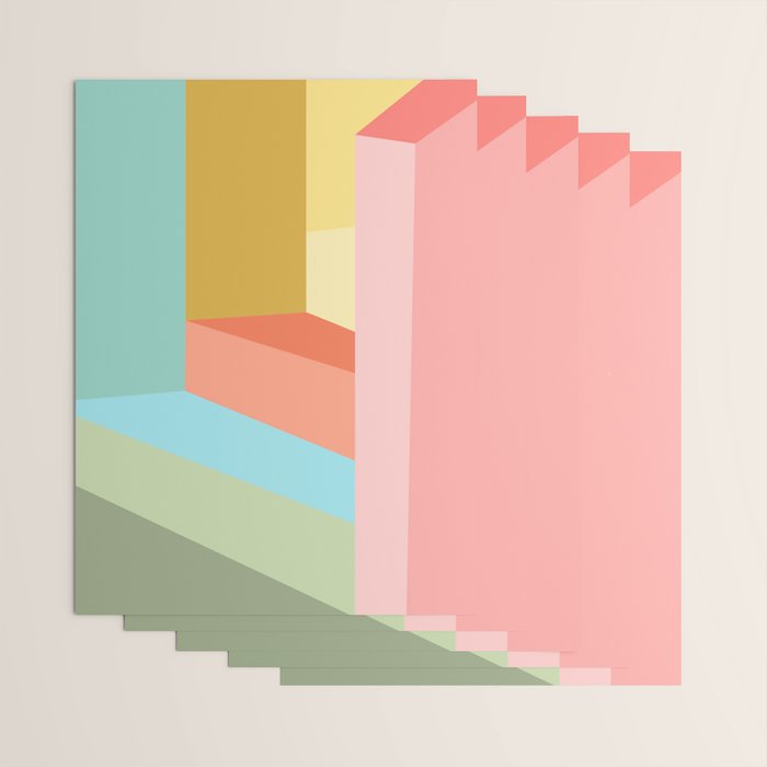 Abstract Geometry Steps in Beachy Pastels Wrapping Paper Gallery Image 3