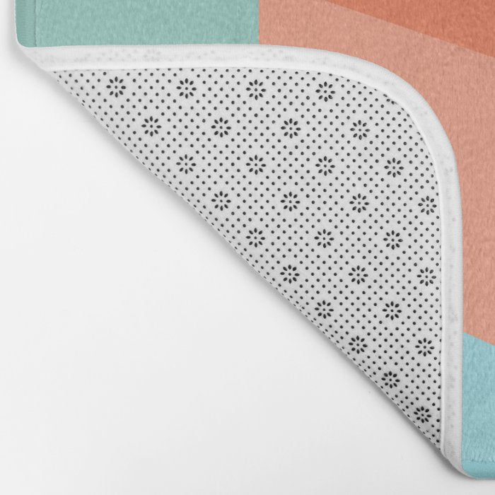 Abstract Geometry Steps in Beachy Pastels Bath Mat Gallery Image 2