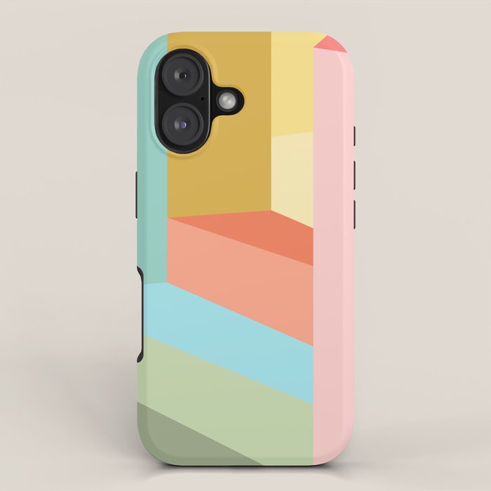 Abstract Geometry Steps in Beachy Pastels iPhone Case Gallery Image 1