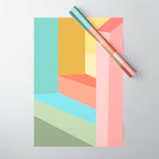 Abstract Geometry Steps in Beachy Pastels Wrapping Paper Gallery Image 1