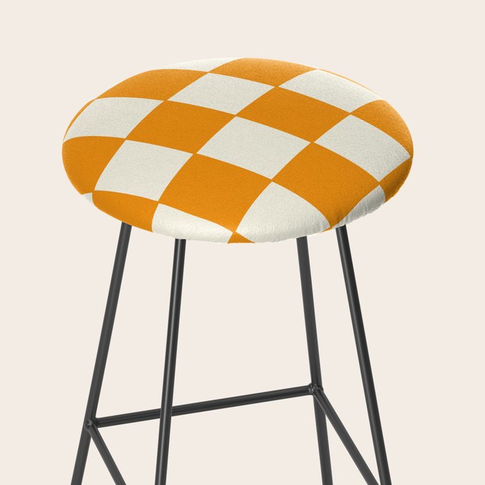 Citrus Check Pattern Stool Gallery Image 2