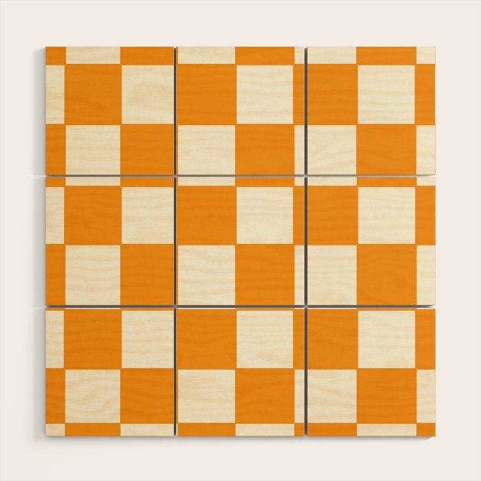 Citrus Check Pattern Wood Wall Art Gallery Image 1