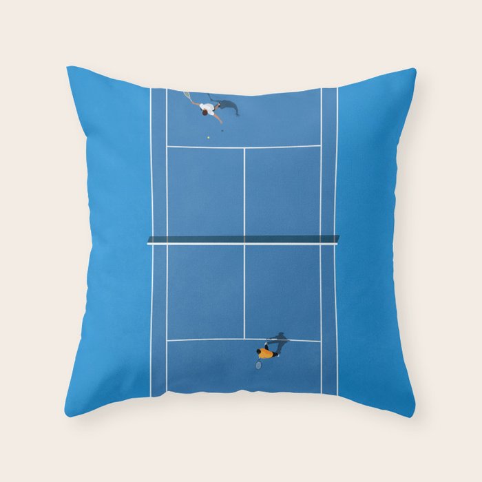 Australian Open Grand Slam | Blue Tennis Court  Throw Pillow Gallery Image 1