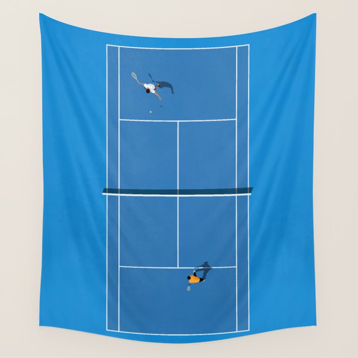 Australian Open Grand Slam | Blue Tennis Court  Wall Tapestry Gallery Image 1