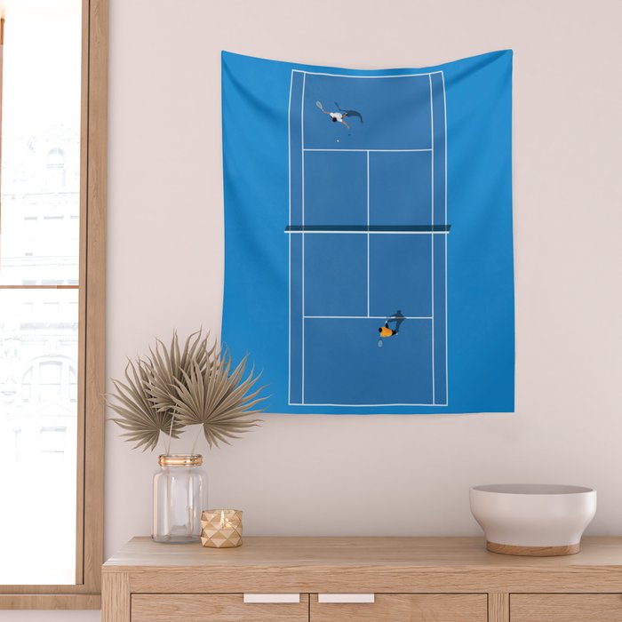 Australian Open Grand Slam | Blue Tennis Court  Wall Tapestry Gallery Image 2