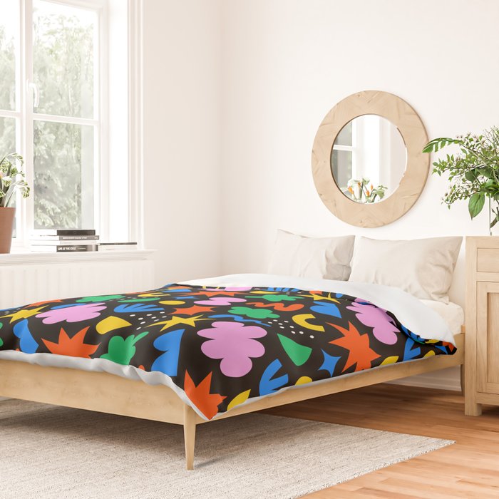 Colorful abstract organic shape art pattern Duvet Cover Gallery Image 2