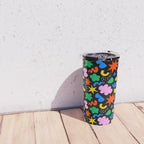 Colorful abstract organic shape art pattern Travel Mug Gallery Image 4