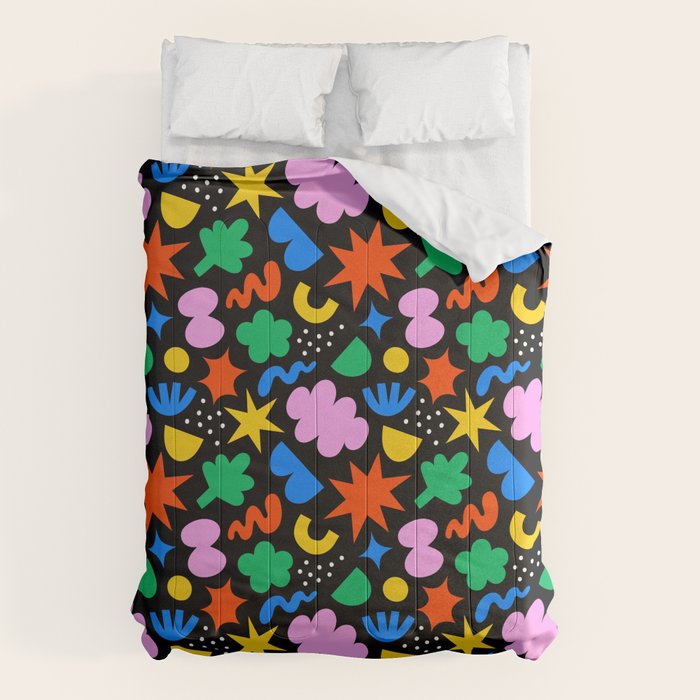 Colorful abstract organic shape art pattern Comforter Gallery Image 6