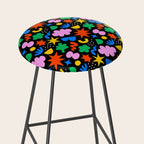 Colorful abstract organic shape art pattern Stool Gallery Image 2