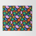 Colorful abstract organic shape art pattern Throw Blanket Gallery Image 2