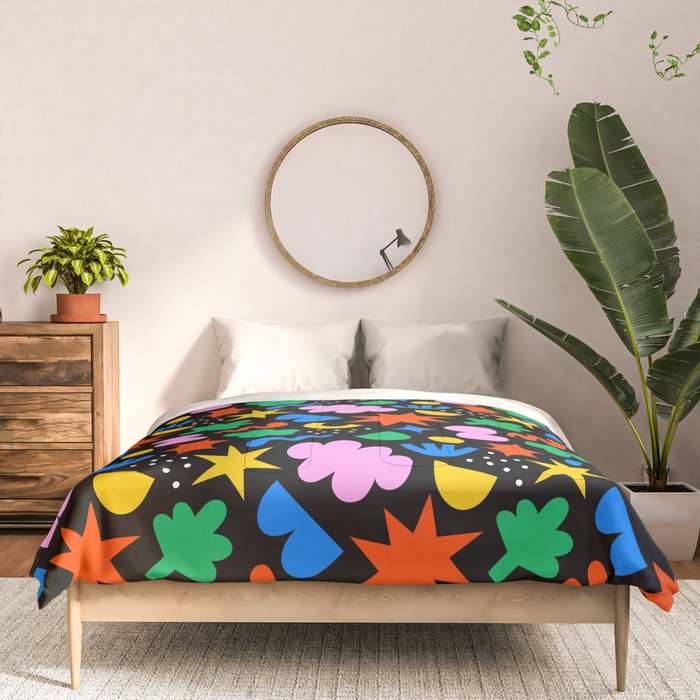Colorful abstract organic shape art pattern Comforter Gallery Image 3