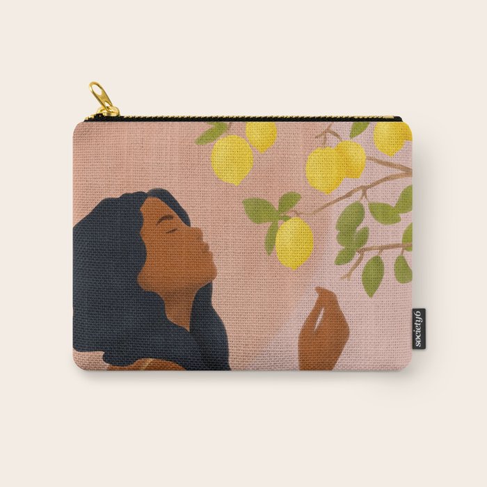Girl and Her Lemons Carry All Pouch Gallery Image 1