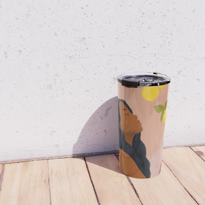 Girl and Her Lemons Travel Mug Gallery Image 4