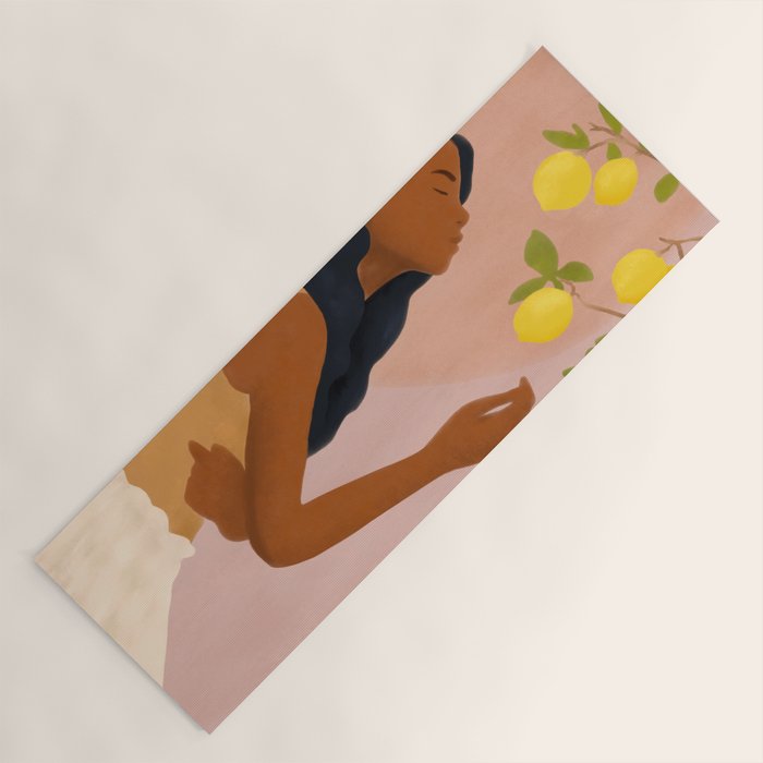 Girl and Her Lemons Yoga Mat Gallery Image 1