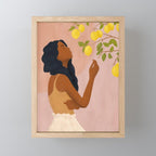 Girl and Her Lemons Mini Art Print Gallery Image 1