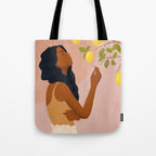 Girl and Her Lemons Tote Bag Gallery Image 1