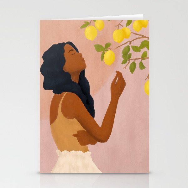 Girl and Her Lemons Stationery Card Gallery Image 1