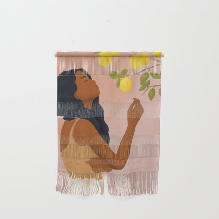 Girl and Her Lemons Wall Hanging Gallery Image 1