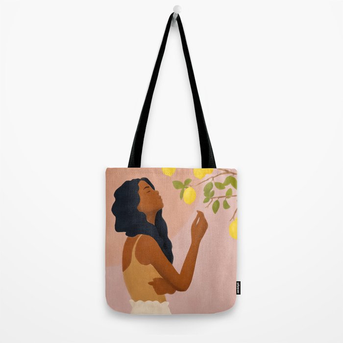 Girl and Her Lemons Tote Bag Gallery Image 2