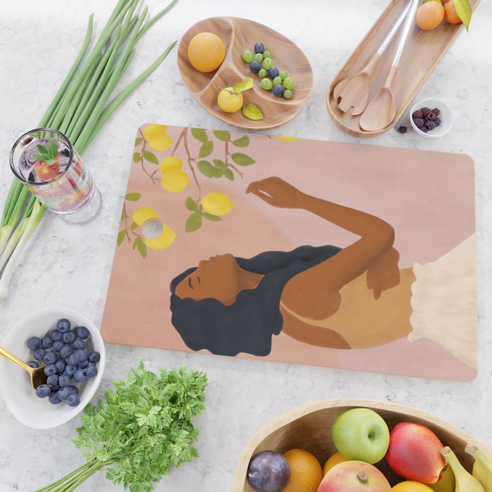 Girl and Her Lemons Cutting Board Gallery Image 2
