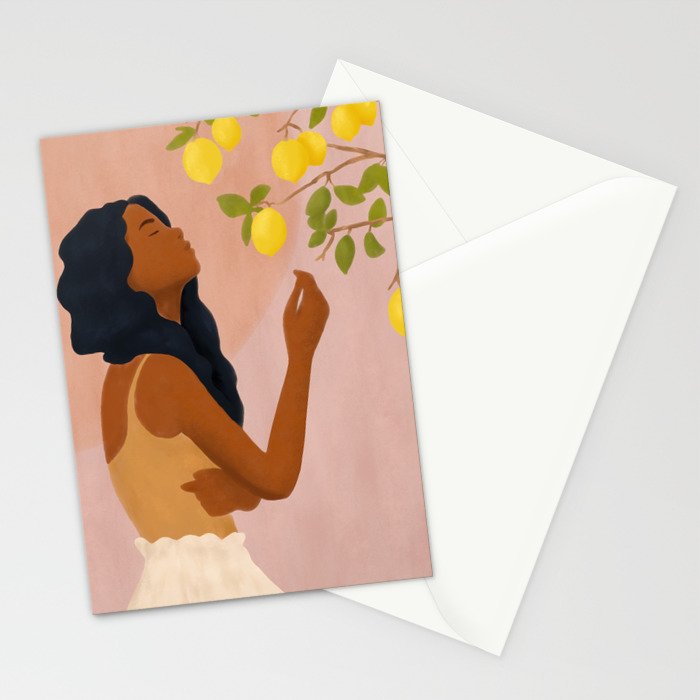 Girl and Her Lemons Stationery Card Gallery Image 2
