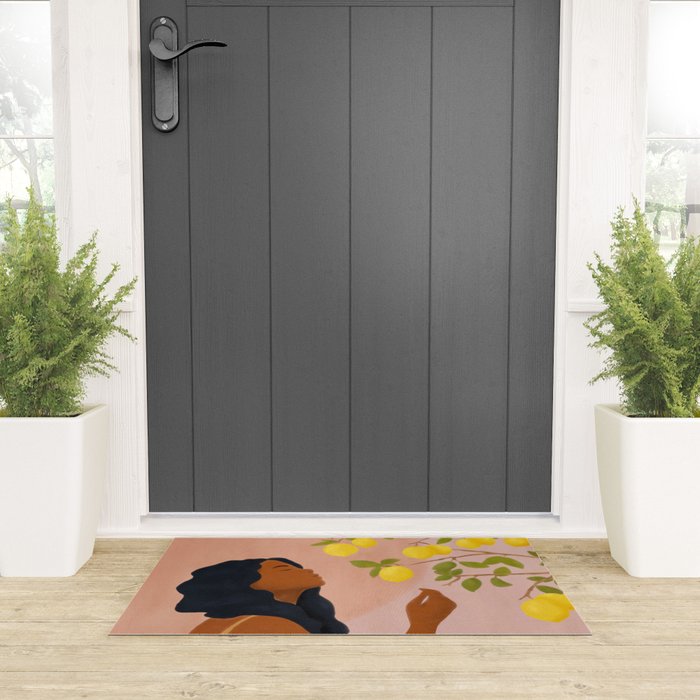 Girl and Her Lemons Welcome Mat Gallery Image 3