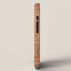 Antique Peach Apricot & Sage Green Turkish Ushak Rug Print iPhone Case Gallery Image 2
