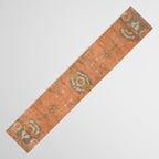 Antique Peach Apricot & Sage Green Turkish Ushak Rug Print Table Runner Gallery Image 3