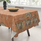 Antique Peach Apricot & Sage Green Turkish Ushak Rug Print Tablecloth Gallery Image 3