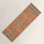 Antique Peach Apricot & Sage Green Turkish Ushak Rug Print Yoga Mat Gallery Image 1
