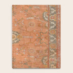 Antique Peach Apricot & Sage Green Turkish Ushak Rug Print Notebook Gallery Image 4
