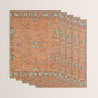 Antique Peach Apricot & Sage Green Turkish Ushak Rug Print Wrapping Paper Gallery Image 3