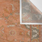 Antique Peach Apricot & Sage Green Turkish Ushak Rug Print Wall Tapestry Gallery Image 3