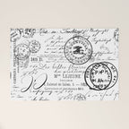 Vintage handwriting black and white Welcome Mat Gallery Image 1