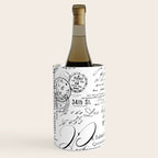 Vintage handwriting black and white Wine Chiller Gallery Image 2