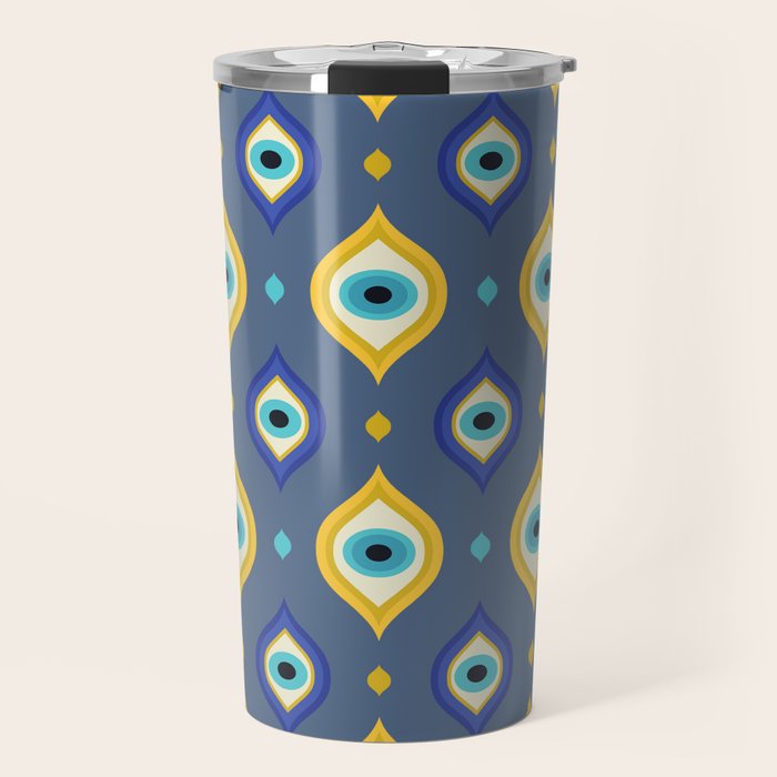 Mystic Evil Eyes Pattern Travel Mug Gallery Image 1