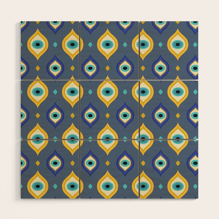 Mystic Evil Eyes Pattern Wood Wall Art Gallery Image 1