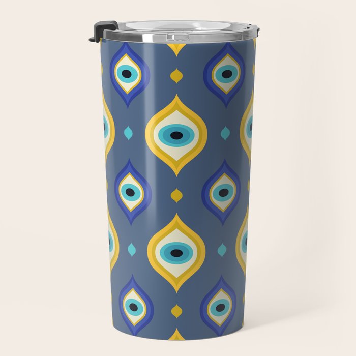 Mystic Evil Eyes Pattern Travel Mug Gallery Image 3