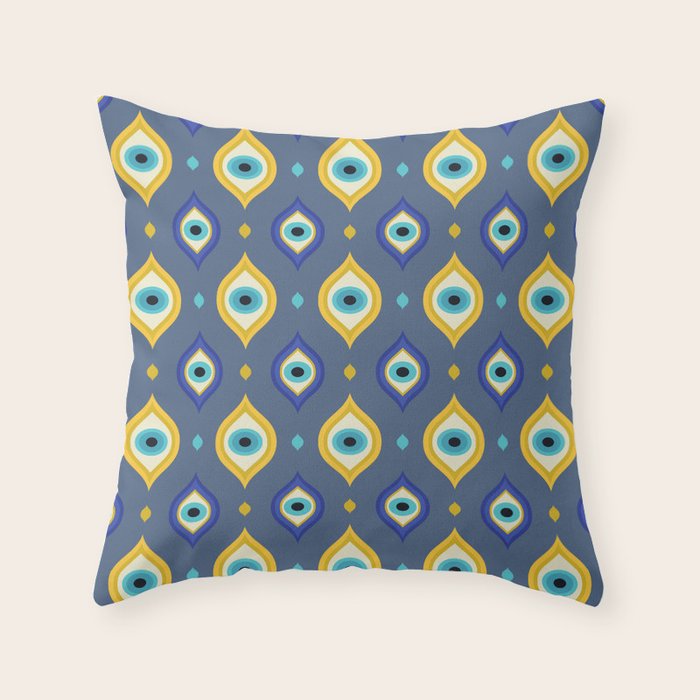 Mystic Evil Eyes Pattern Throw Pillow Gallery Image 1