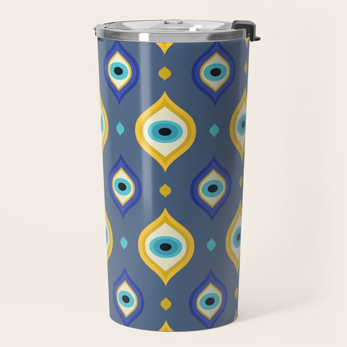 Mystic Evil Eyes Pattern Travel Mug Gallery Image 2