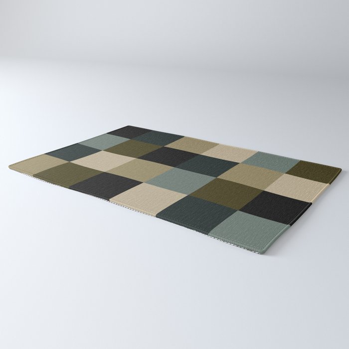 Bold Earthy Checks Pattern - Large IV Rug Gallery Image 3