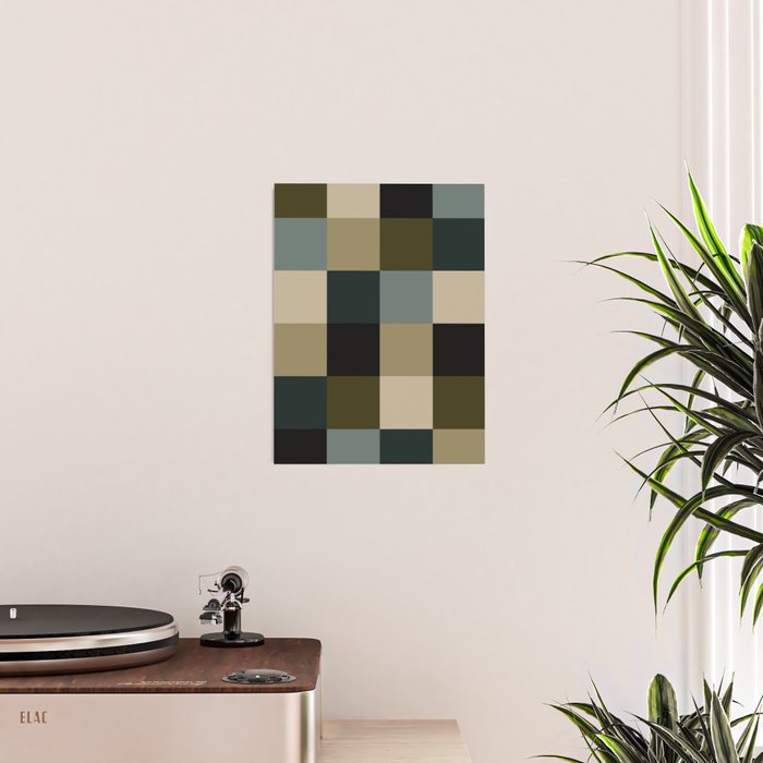 Bold Earthy Checks Pattern - Large IV Poster Gallery Image 2