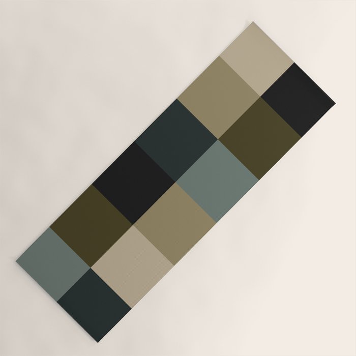 Bold Earthy Checks Pattern - Large IV Yoga Mat Gallery Image 1