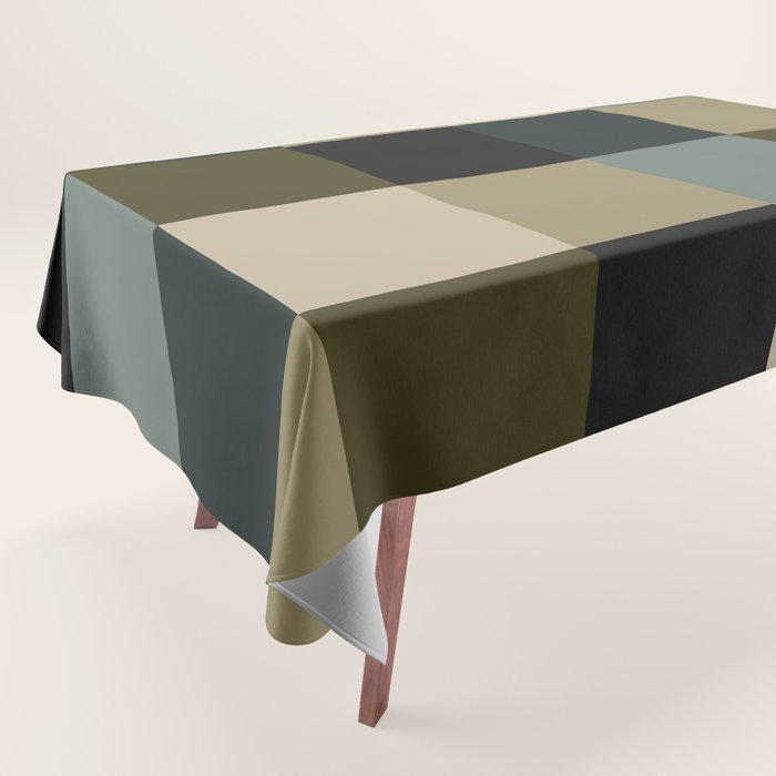 Bold Earthy Checks Pattern - Large IV Tablecloth Gallery Image 1