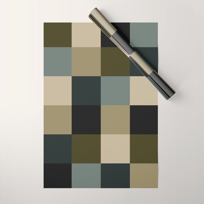 Bold Earthy Checks Pattern - Large IV Wrapping Paper Gallery Image 1