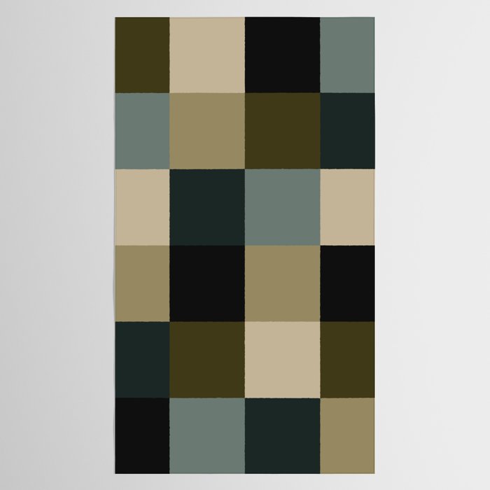 Bold Earthy Checks Pattern - Large IV Tablecloth Gallery Image 2