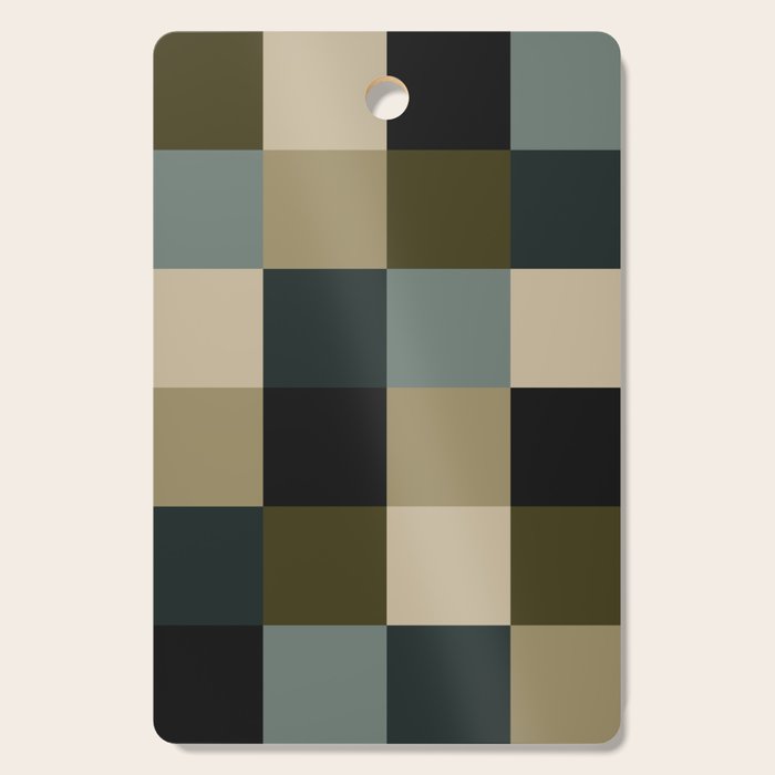 Bold Earthy Checks Pattern - Large IV Cutting Board Gallery Image 1