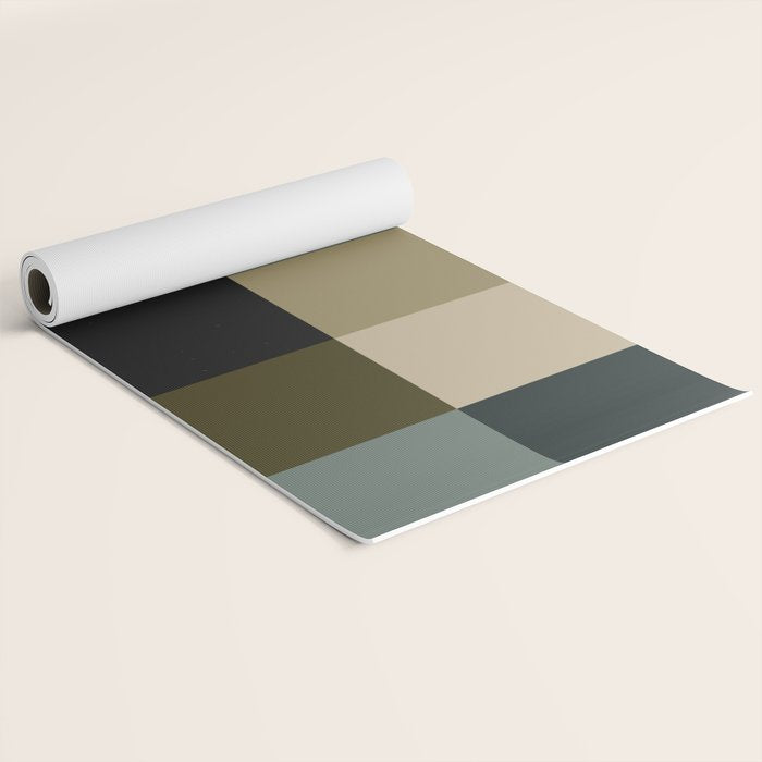 Bold Earthy Checks Pattern - Large IV Yoga Mat Gallery Image 2