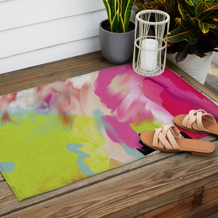 pink feelings Outdoor Rug Gallery Image 2