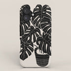 Black & White Plants / Monstera Deliciosa iPhone Case Gallery Image 1